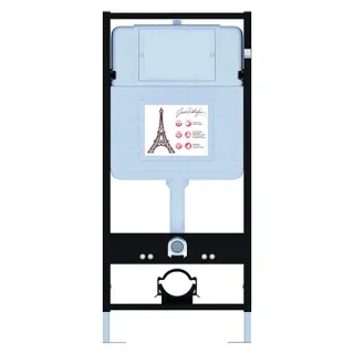 Инсталляция Jacob Delafon E21731RU-BL с безободковым унитазом Aleo сиденье с микролифтом клавиша смыва чёрная матовая