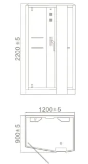 Душевая кабина Orans Diamond SR-89105RS 89105RWLH 120x90 см профиль белый стекло прозрачное