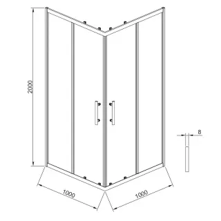 Душевой уголок Timo T37 100x100 см никель