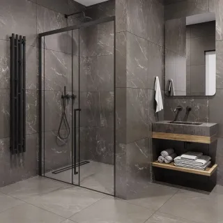 Душевая дверь в нишу Timo T56R 120 см правая чёрный