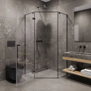 Душевой уголок Timo T71 100x100 см черный