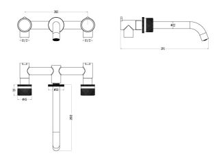 Встраиваемый смеситель для раковины Boheme Stick Spirale 152-2-G.4 золото