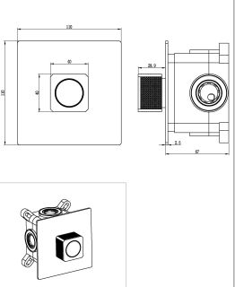 Встраиваемый смеситель для душа Boheme Quad 154-5-CB автоматический брашированная медь