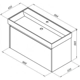 Тумба под раковину Aquanet Nova Lite 242579 100 см дуб рошелье