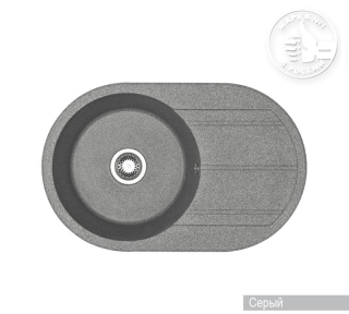 Мойка кухонная Акватон Амира 78см серый