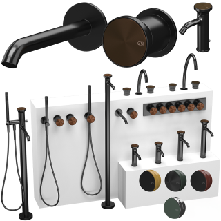 Встраиваемый смеситель для ванны и душа Gessi Origini 66036.845 тёмная бронза