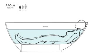 Ванна из искусственного камня Salini Paola S-Stone 101511SMRF 160x77см RAL полностью