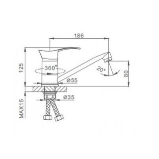 Смеситель для кухни Frap F4501-2 хром