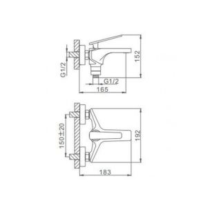 Смеситель для ванны и душа Frap F3257 черный хром