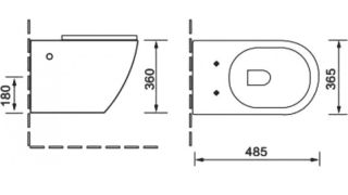 Унитаз подвесной SantiLine SL-5005MG безободковый серый матовый
