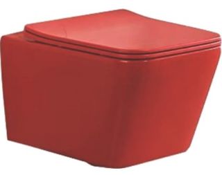 Унитаз подвесной SantiLine SL-5007MR безободковый красный матовый