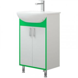 Тумба под раковину Corozo Спектр 50см белый/зелёный SD-00000684