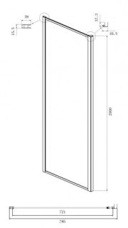 Боковая стенка Ambassador Forsa 80NX 80см хром/прозрачное