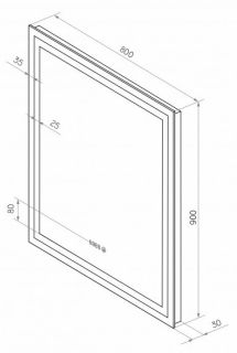 Зеркало с подсветкой Continent Verte ЗЛП630 с датчиком движения 80см