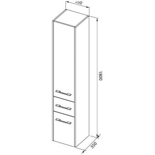 Пенал Aquanet Августа 274026 L 35 см белый