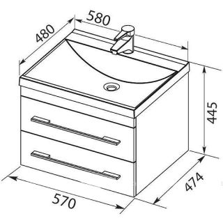 Тумба под раковину Aquanet Верона 272423 60 см белый матовый
