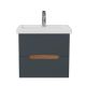 Тумба под раковину подвесная Onika Айленд 105041 50 см графит/дуб крафт золотой