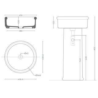 Раковина ArtCeram Brera BRL001 05 00 белая 43 см