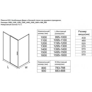 Душевой уголок Aquanet Pleasure Evo AE65-120x90-BT 324135 120x90 см профиль чёрный матовый стекло прозрачное