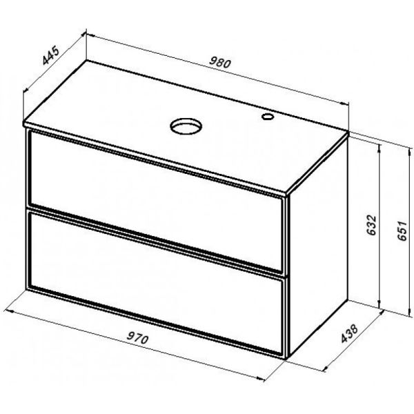 Тумба под раковину Aquanet Арт 313257 100 см белый матовый
