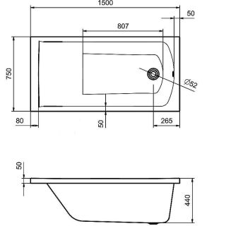 Акриловая ванна Santek Фиджи 1WH501598 150х75 без гидромассажа