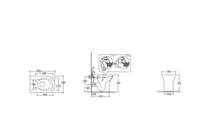 Приставной унитаз Kludi Resa R 23WCB0443 безободковый со смывом торнадо белый