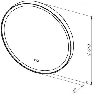 Зеркало с подсветкой Aquanet Тренд 316704 60 см чёрный