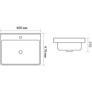 Раковина Aquanet Ирис 329247 60 см чёрный матовый