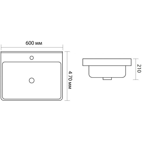 Раковина Aquanet Ирис 329247 60 см чёрный матовый