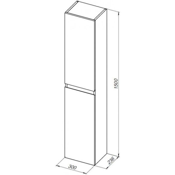 Пенал Aquanet Нота New 334201 30 см дуб светлый