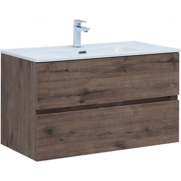 Тумба под раковину Aquanet Алвита New 334187 90 см дуб веллингтон табак