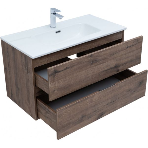 Тумба под раковину Aquanet Алвита New 334187 90 см дуб веллингтон табак