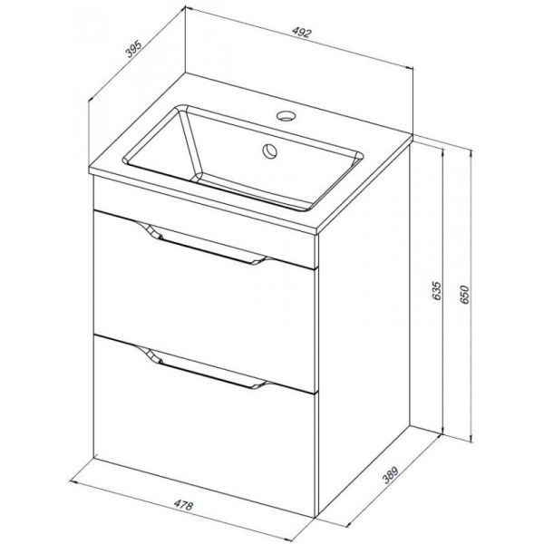 Тумба под раковину Aquanet Практика 330455 50 см белый матовый