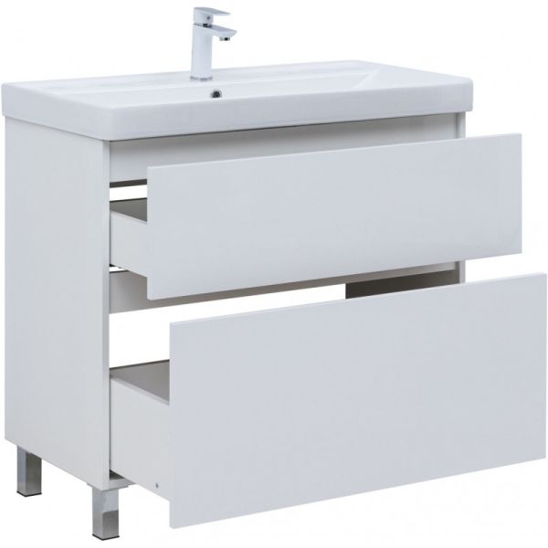 Тумба под раковину Aquanet Вега 344124 90 см белый глянец