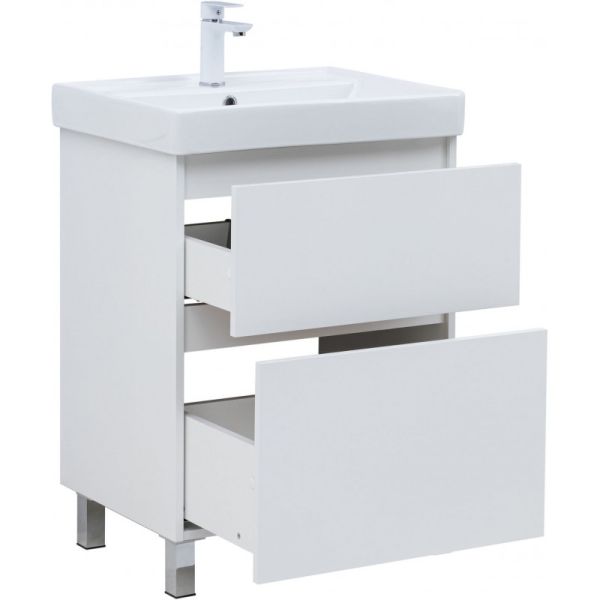 Тумба под раковину Aquanet Вега 344121 60 см белый глянец