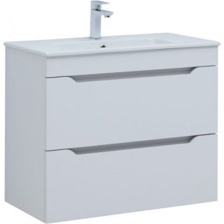 Тумба под раковину Aquanet Практика 347965 80 см белый глянец