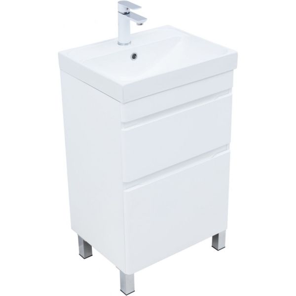 Тумба под раковину Aquanet Слим 346041 50 см белый сатин