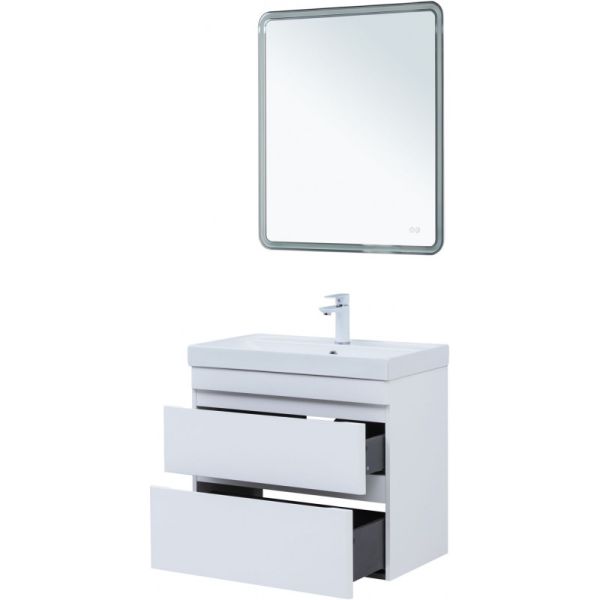 Тумба под раковину Aquanet Слим 346049 80 см белый сатин