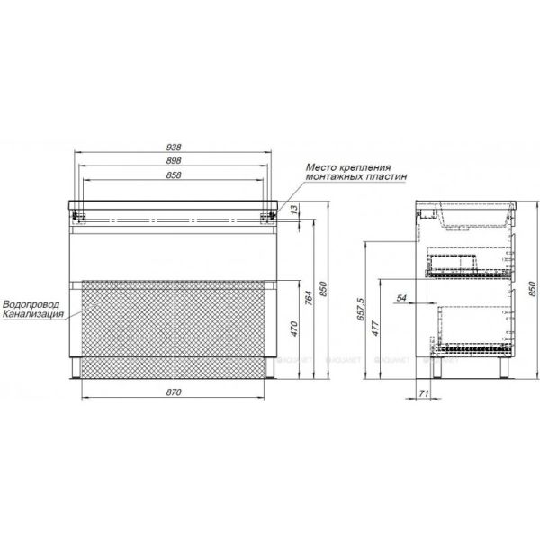Тумба под раковину Aquanet Нота New 344150 100 см белый
