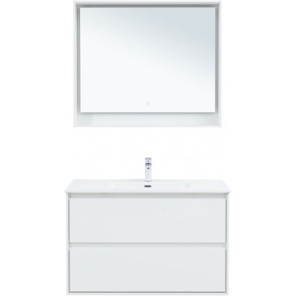 Тумба под раковину Aquanet Милан 336370 100 см белый глянец