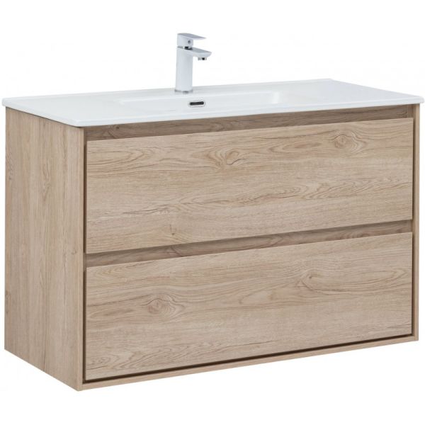 Тумба под раковину Aquanet Милан 336385 100 см дуб светлый