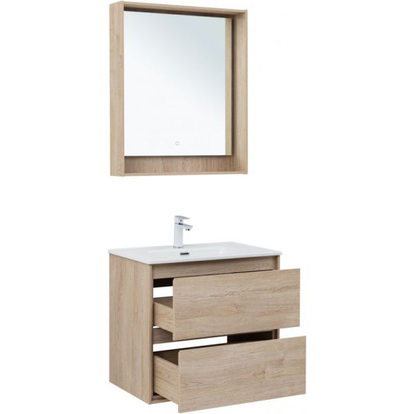 Тумба под раковину Aquanet Милан 336383 70 см дуб светлый