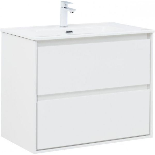 Тумба под раковину Aquanet Милан 336369 80 см белый глянец