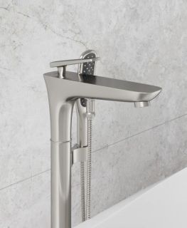 Напольный смеситель для ванны NT Bagno Ogio NT46031 никель матовый