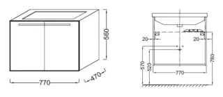 Тумба под раковину Jacob Delafon Struktura EB1281-N18 80 см белый блестящий