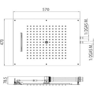 Верхний душ Bossini Dream Multifunction H38905.030 57 см хром