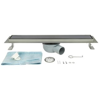 Душевой трап ALMAes Laguna LG120BL 120см чёрное стекло