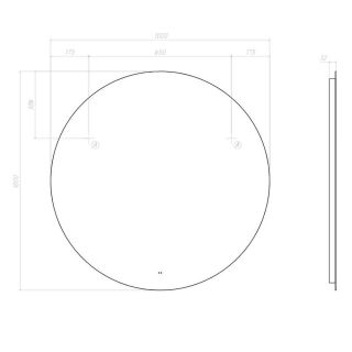 Зеркало с подсветкой Vigo Otti Comfort 186 100 см