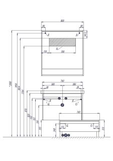 Комод с ящиком Акватон Капри 80см бетон пайн 1A231103KPDA0