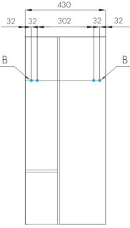 Модуль Акватон Мишель 43см дуб эндгрейн/белый 1A244203MIX40